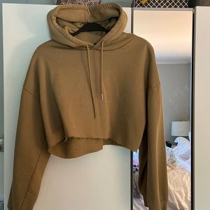 💋2 for $15💋thick brown cropped hoodie
